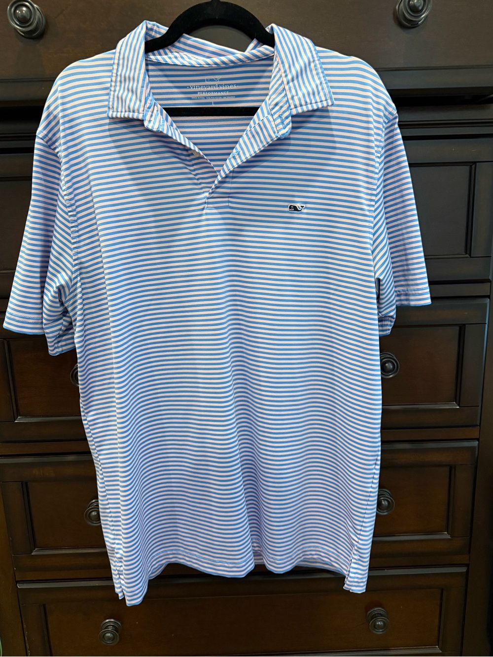 Vineyard vibes Men's L Blue & pink Striped Polo Shirt - Classic Casual